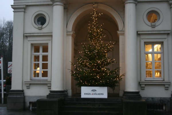 Installation moderne de sapin de Noël dans intérieur contemporain